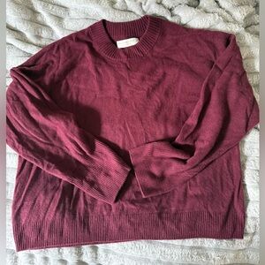 Abercrombie & Fitch Maroon Crewneck Cashmere Sweater SMALL